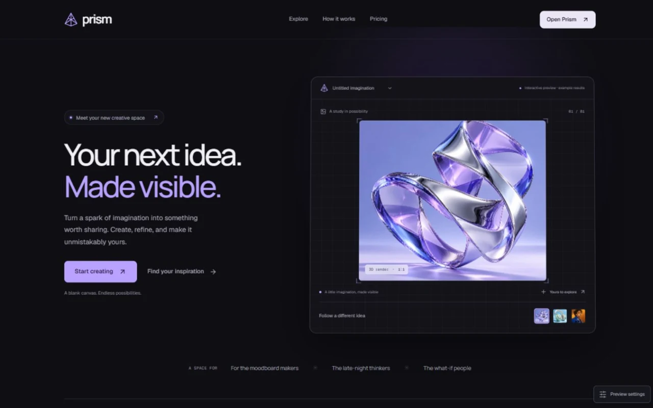 The Prism landing page template