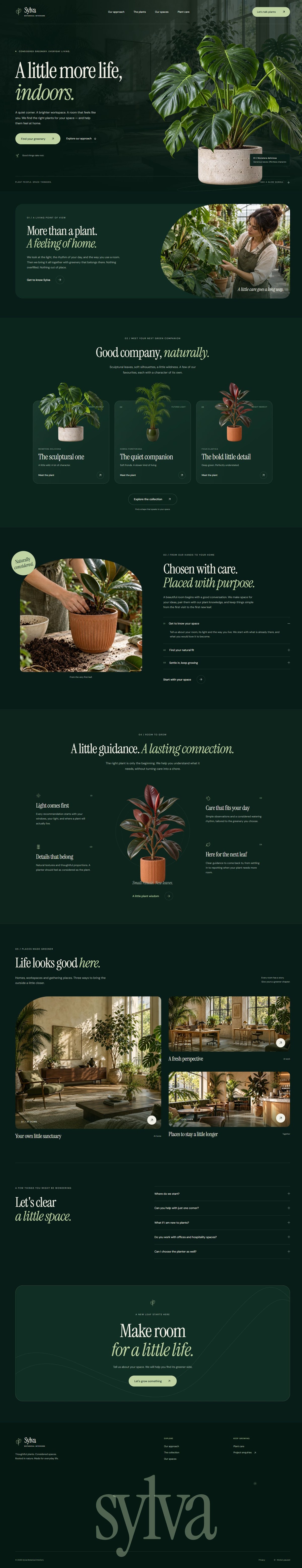 The Sylva landing page template on desktop, from the hero to the footer